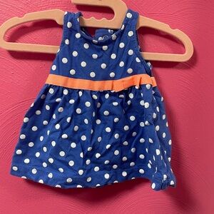 Carter's Blue Baby Dress with White Polka Dots